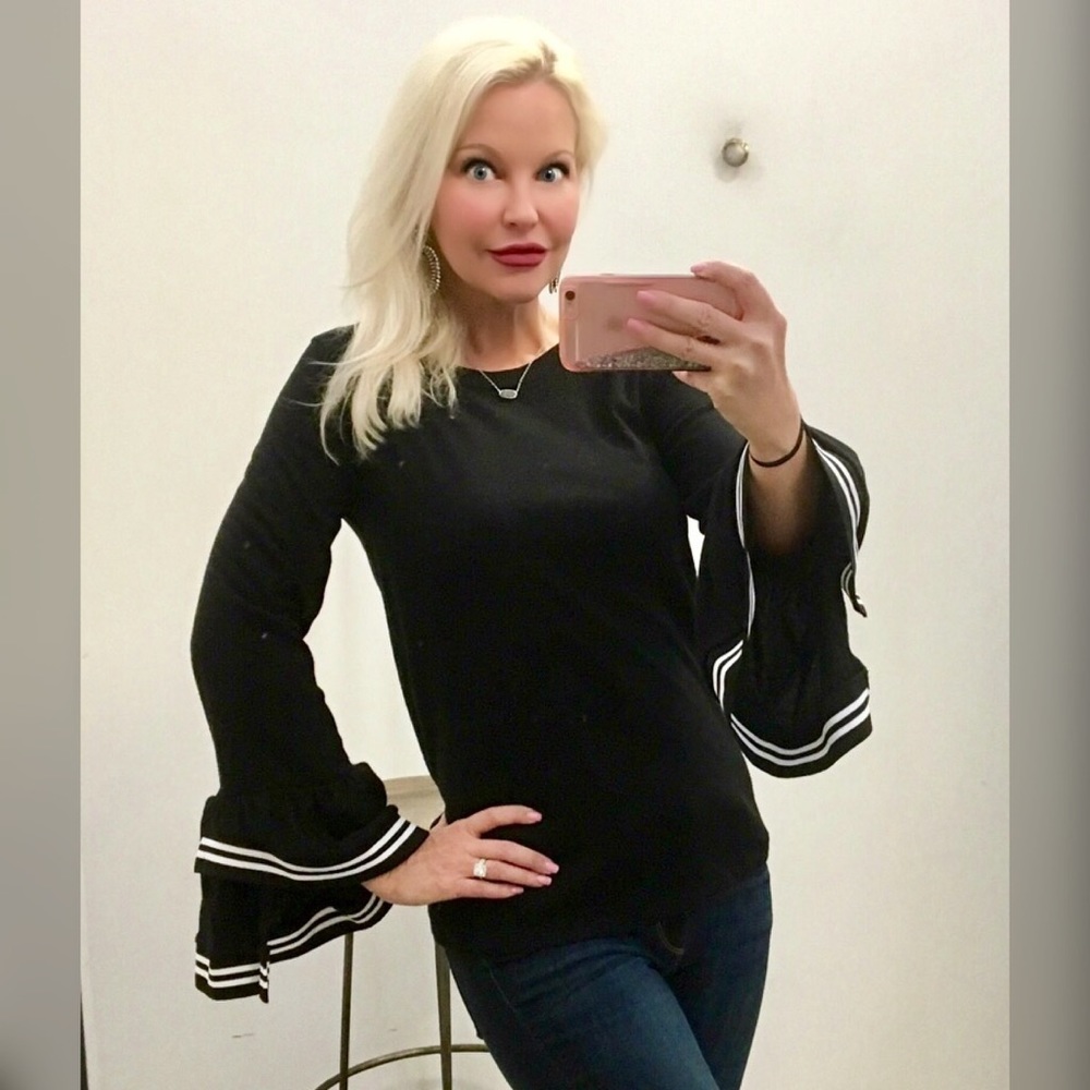 Soft/Stunning Exaggerated Bell Sleeve Top